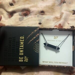 Be Untamed Black and Silver Bar Necklace